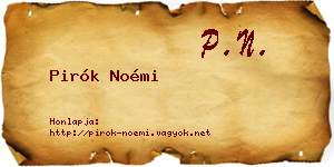 Pirók Noémi névjegykártya